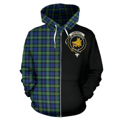 Campbell Argyll Ancient Tartan Crest Zipper Hoodie - Half Of Me Style