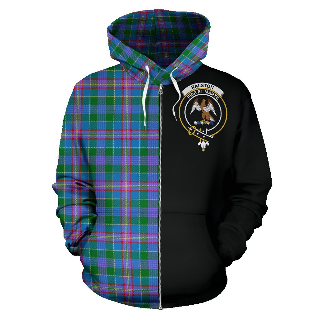 Ralston Tartan Crest Zipper Hoodie - Half Of Me Style