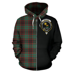 Buchan Ancient Tartan Crest Zipper Hoodie - Half Of Me Style