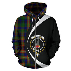 Clelland Modern Tartan Crest Zipper Hoodie - Circle Style