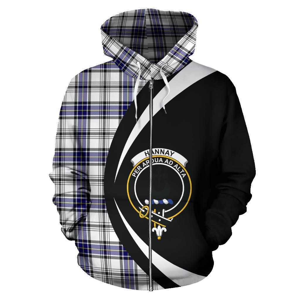 Hannay Modern Tartan Crest Zipper Hoodie - Circle Style