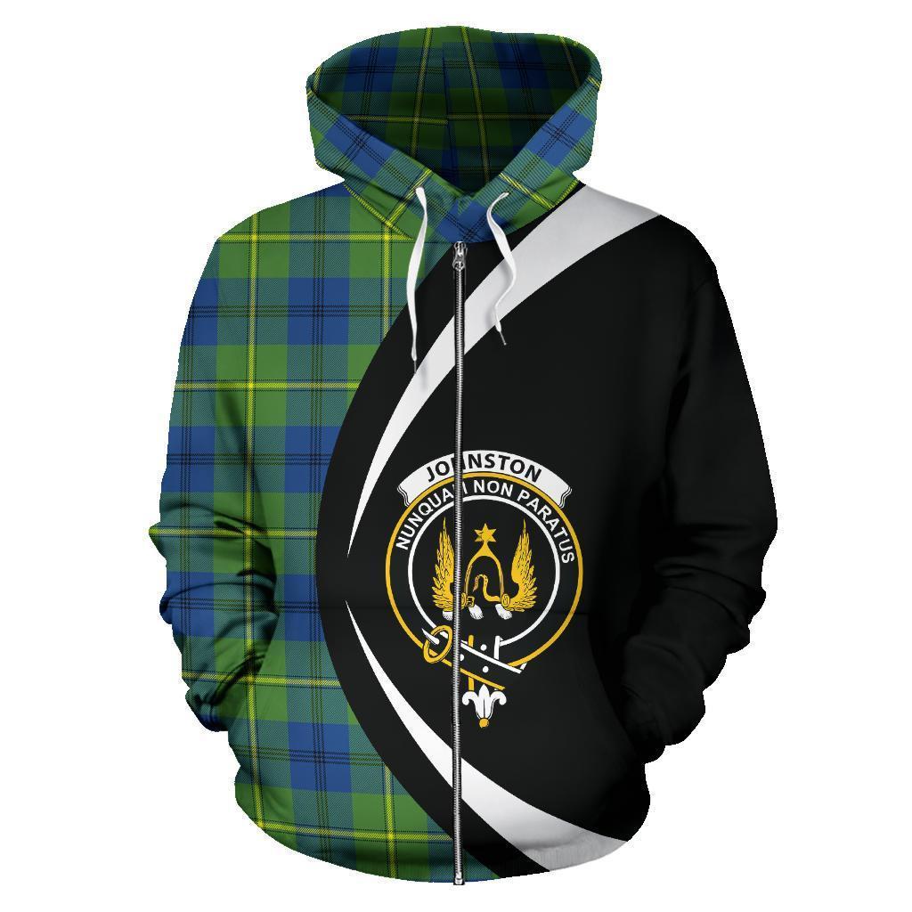 Johnston Ancient Tartan Crest Zipper Hoodie - Circle Style