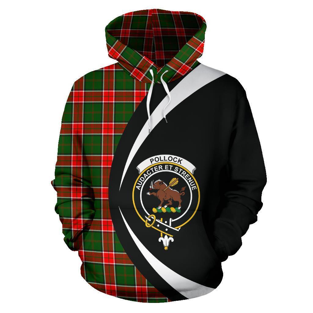 Pollock Modern Tartan Crest Hoodie - Circle Style