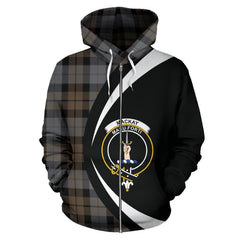 MacKay Weathered Tartan Crest Zipper Hoodie - Circle Style