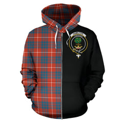 Hamilton Ancient Tartan Crest Zipper Hoodie - Half Of Me Style