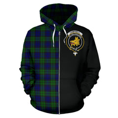 Campbell Modern Tartan Crest Zipper Hoodie - Half Of Me Style