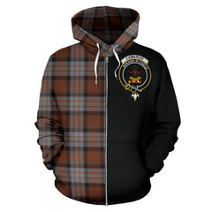 Cameron of Erracht Weathered Tartan Crest Zipper Hoodie - Half Of Me Style