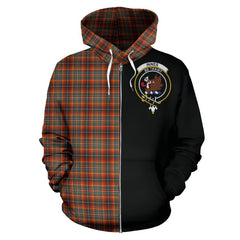 Innes Ancient Tartan Crest Zipper Hoodie - Half Of Me Style