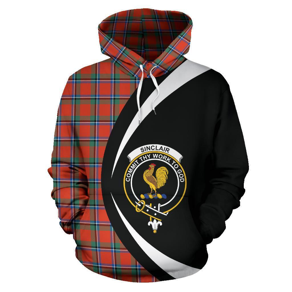 Sinclair Ancient Tartan Crest Hoodie - Circle Style