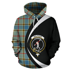 Balfour Blue Tartan Crest Hoodie - Circle Style