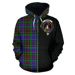 Brodie Hunting Modern Tartan Crest Zipper Hoodie - Half Of Me Style