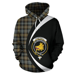 Campbell Argyll Weathered Tartan Crest Hoodie - Circle Style