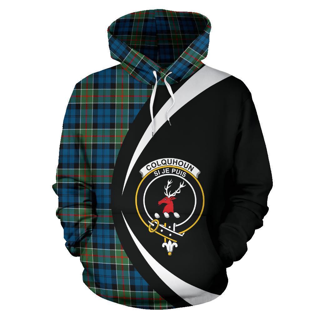 Colquhoun Ancient Tartan Crest Hoodie - Circle Style