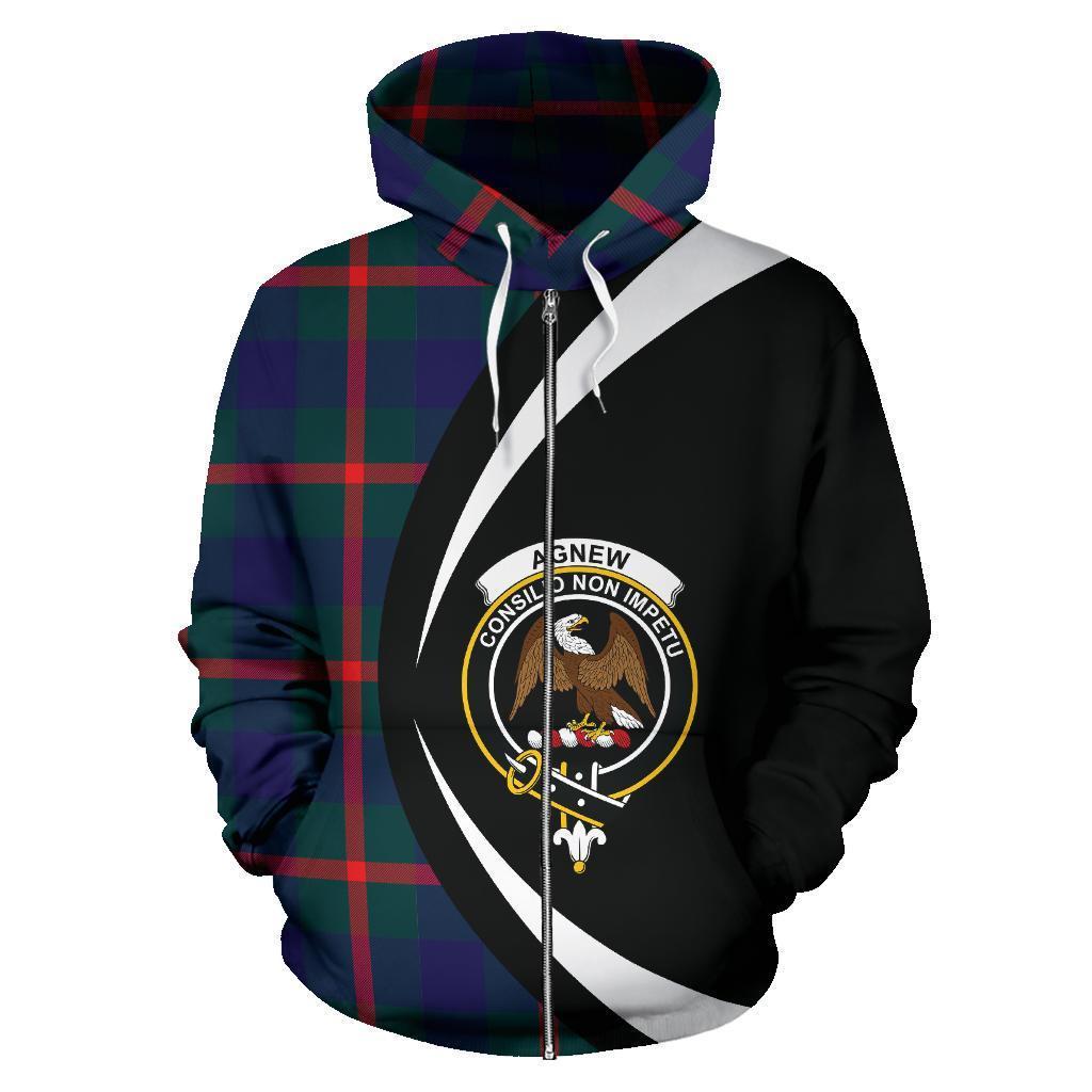 Agnew Modern Tartan Crest Zipper Hoodie - Circle Style