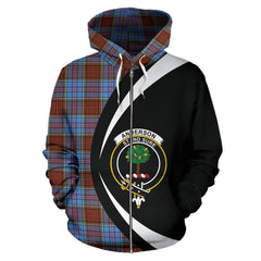 Anderson Modern Tartan Crest Zipper Hoodie - Circle Style