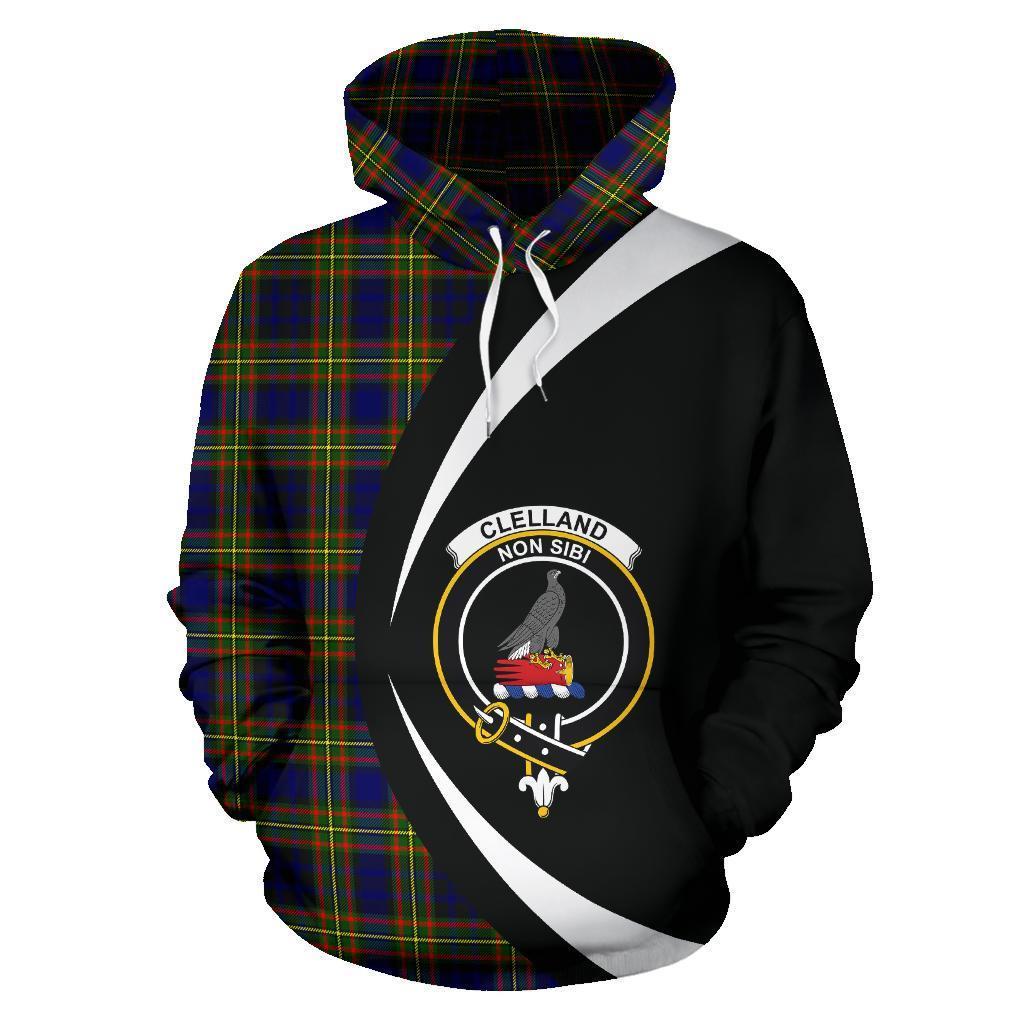 Clelland Modern Tartan Crest Hoodie - Circle Style