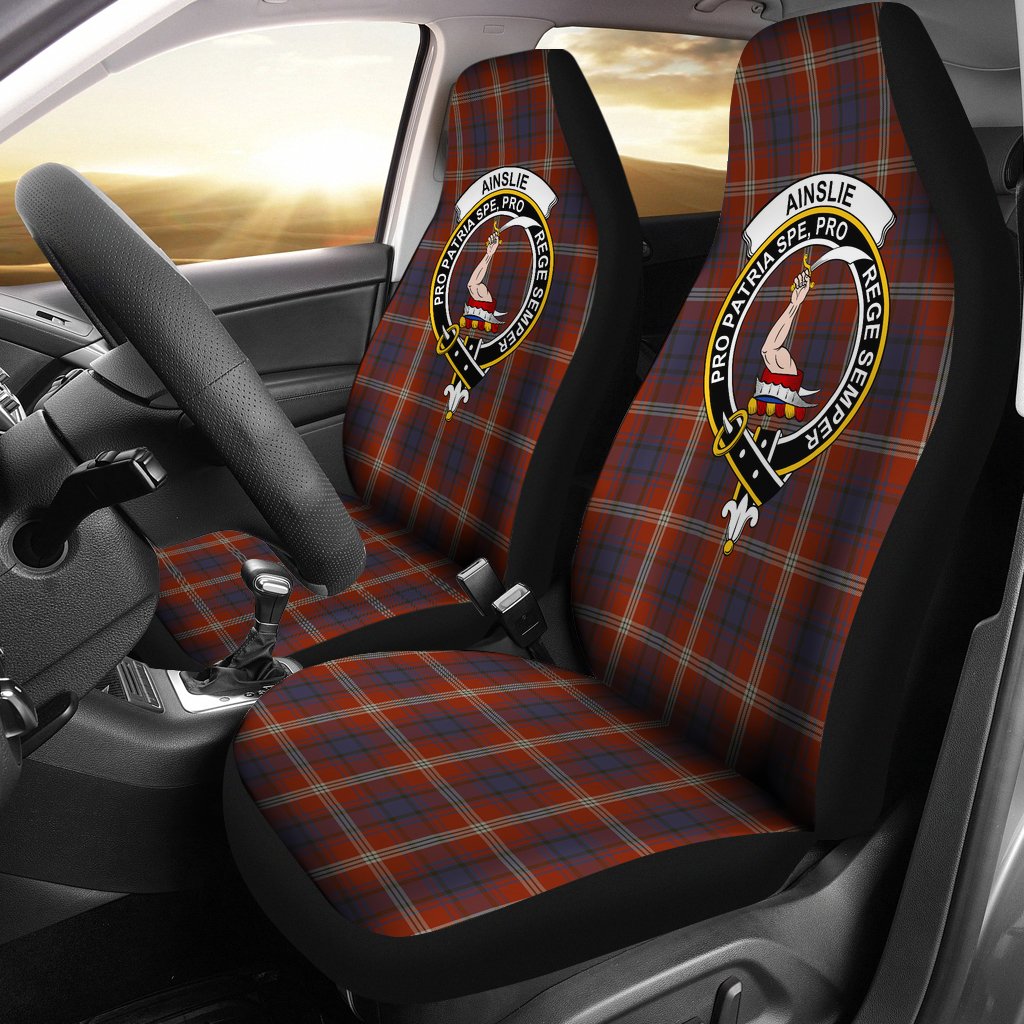 Ainslie Tartan Crest Car Seat Cover