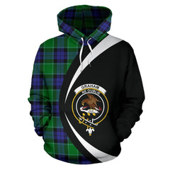 Graham of Menteith Modern Tartan Crest Hoodie - Circle Style