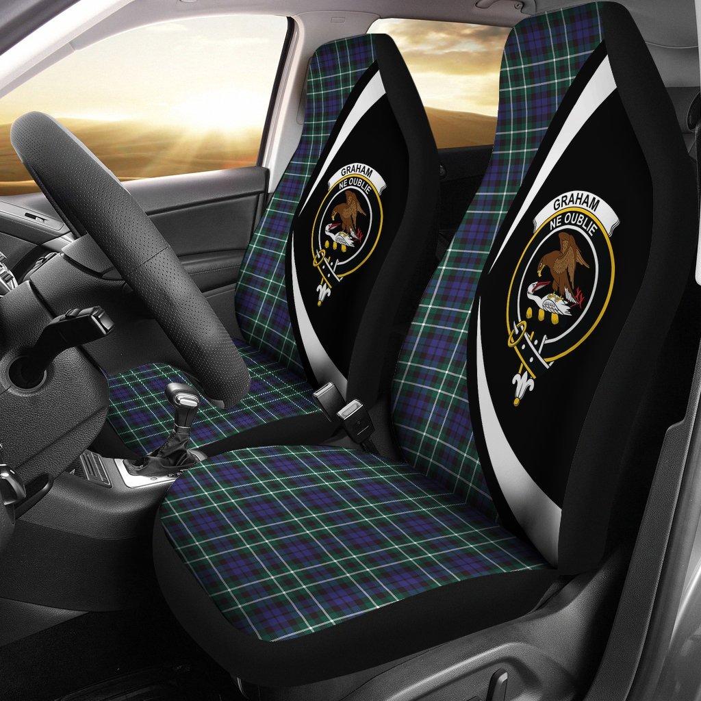 Graham of Montrose Modern Tartan Crest Car Seat Cover - Circle Style
