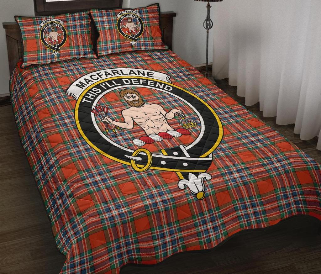 MacFarlane Ancient Tartan Crest Quilt Bed Set