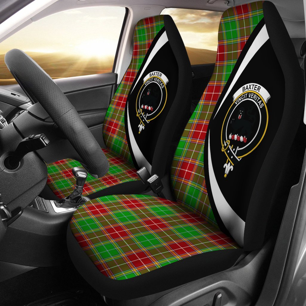 Baxter Modern Tartan Crest Circle Style Car Seat Cover