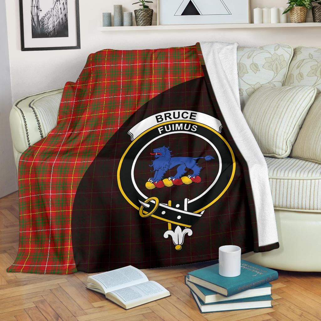 Bruce Family Modern Tartan Crest Blanket