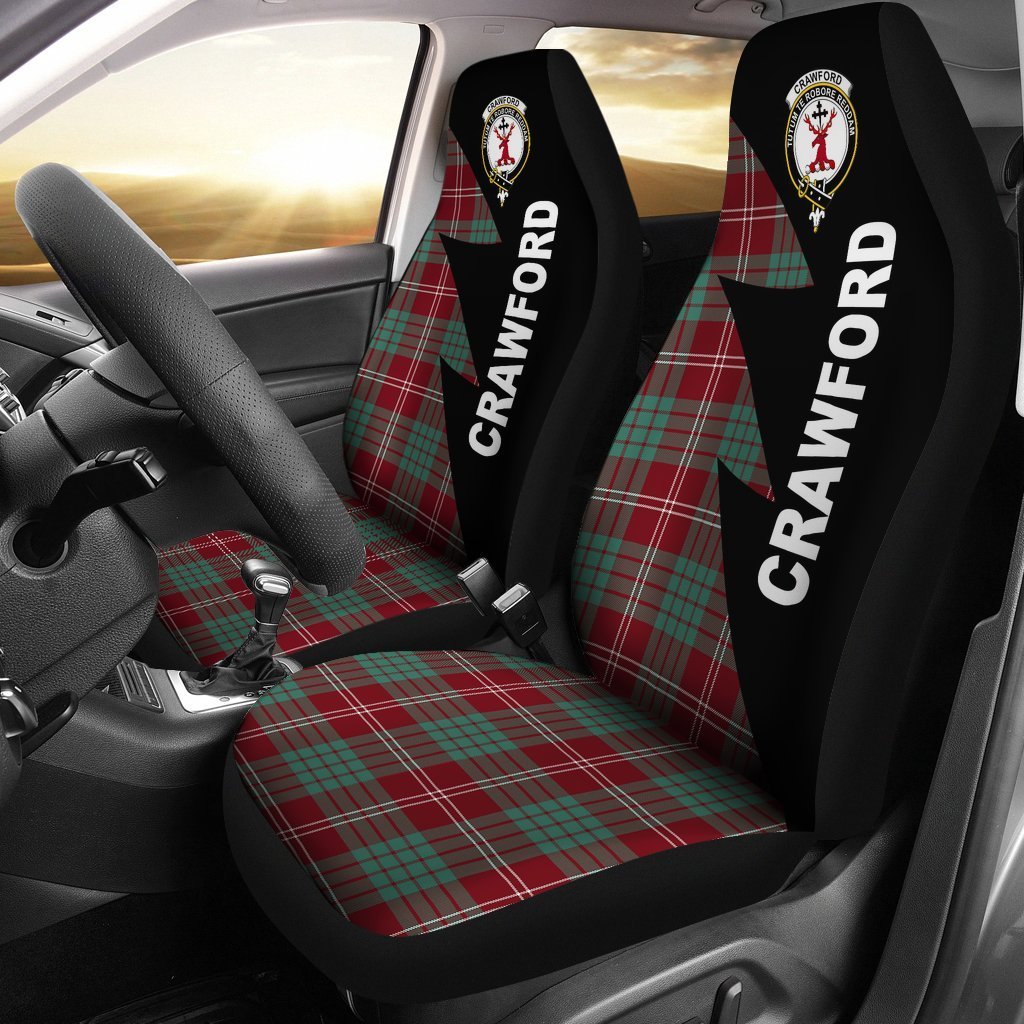 Crawford Tartan Crest Flash Style Car Seat Cover