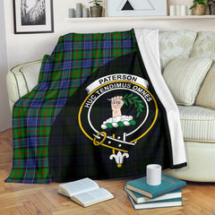 Paterson Family Tartan Crest Blanket - 3 Sizes