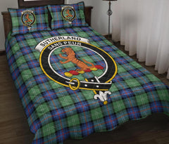 Sutherland Old Ancient Tartan Crest Quilt Bed Set