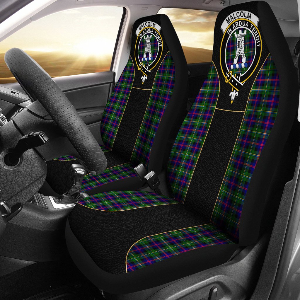 Malcolm (MacCallum) Tartan Crest Car Seat Cover Special Version