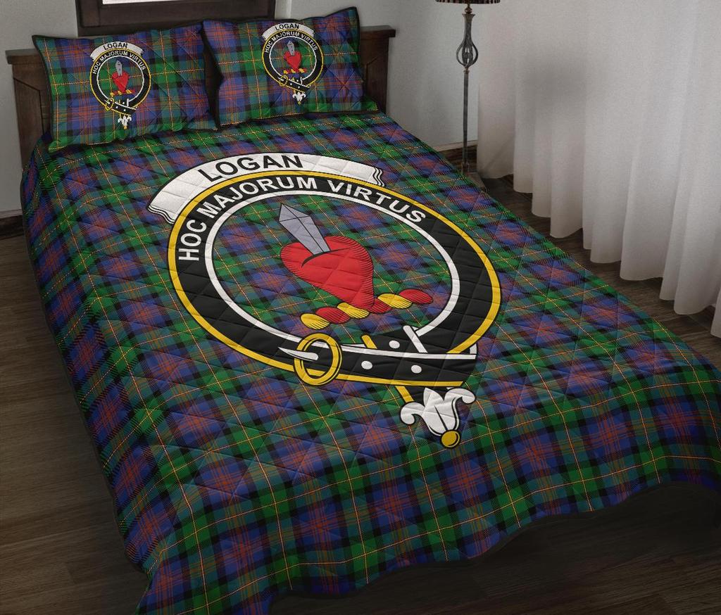 Logan Ancient Tartan Crest Quilt Bed Set