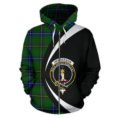 Henderson (Mackendrick) Modern Tartan Crest Zipper Hoodie - Circle Style