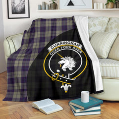 Cunningham Dress Blue Dancers Tartan Crest Blanket - 3 Sizes