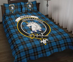 Ramsay Blue Acient Tartan Crest Quilt Bed Set