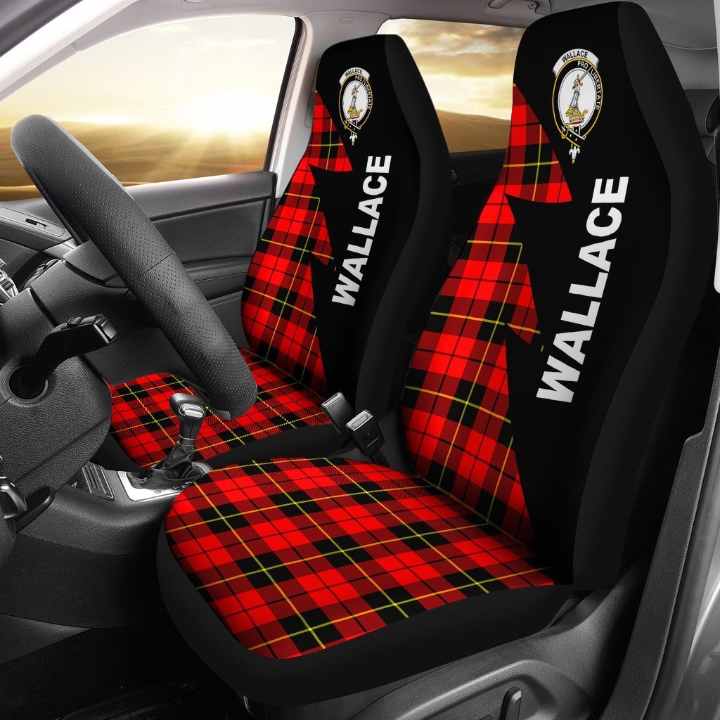 Wallace Tartan Crest Car Seat Cover - Flash Style