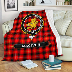 MacIver Family Tartan Crest Blanket - 3 Sizes