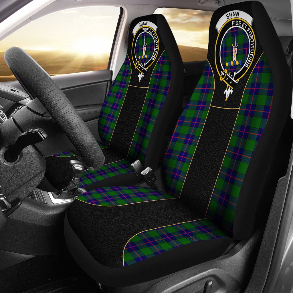 Shaw (Of Tordarroch) Tartan Crest Car Seat Cover - Special Version