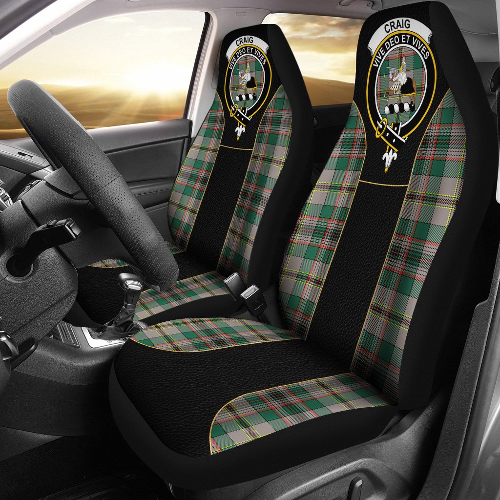 Craig Ancient Tartan Crest Car Seat Cover Special Version