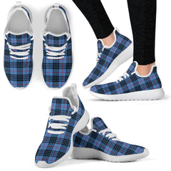 MacKay Blue Tartan Mesh Knit Sneakers