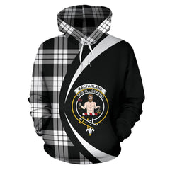 MacFarlane Black And White Crest Tartan Hoodie - Circle Style