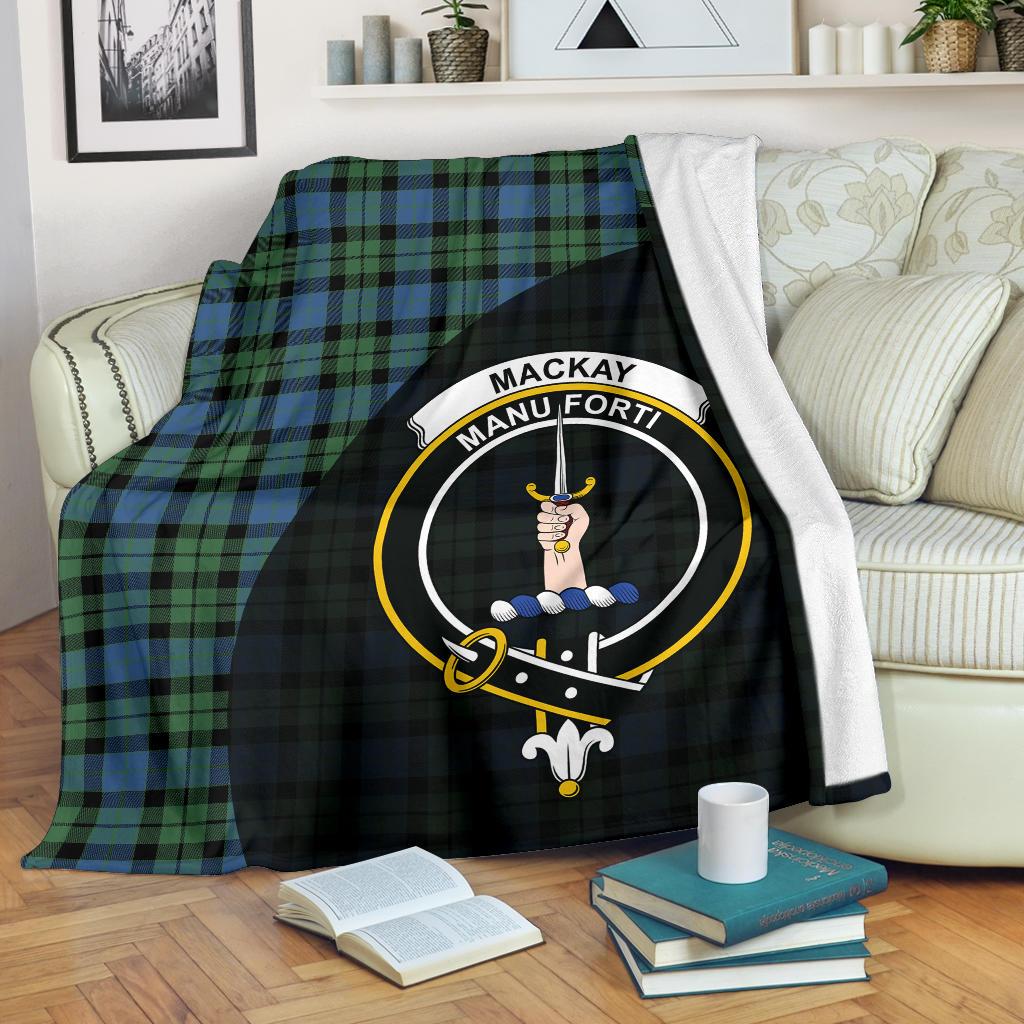 MacKay Ancient Tartan Crest Blanket Wave Style