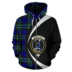 Arbuthnot Modern Tartan Crest Zipper Hoodie - Circle Style