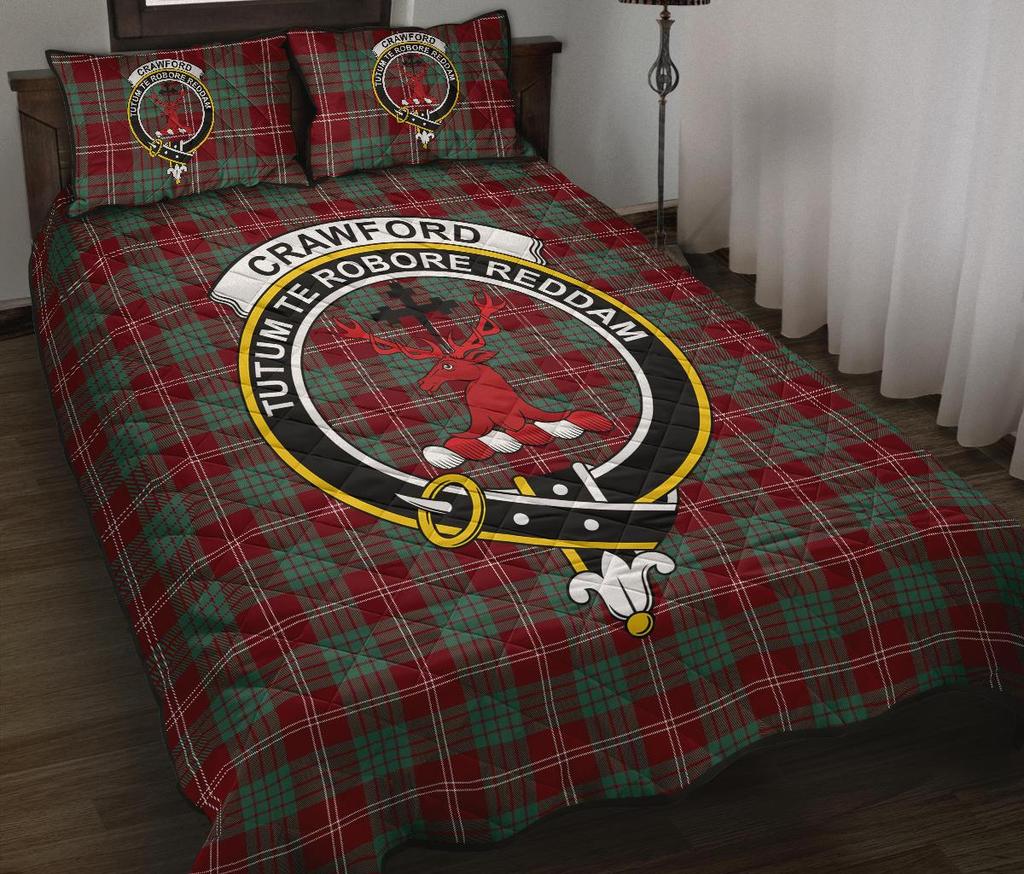 Crawford Modern Tartan Crest Quilt Bed Set
