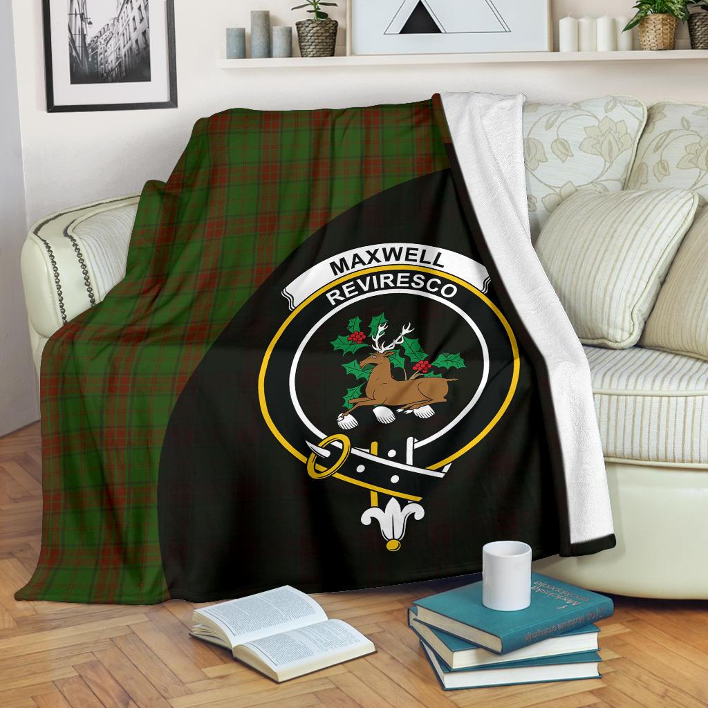 Maxwell Family Tartan Crest Blanket - 3 Sizes