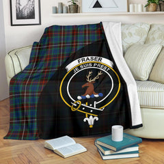 Fraser Hunting Ancient Tartan Crest Blanket Wave Style