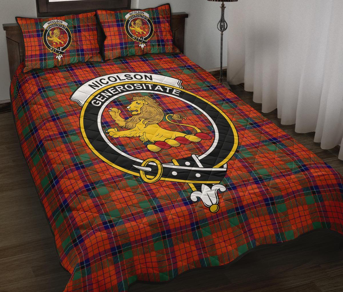 Nicolson Ancient Tartan Crest Quilt Bed Set