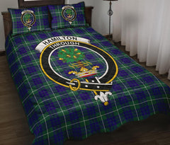 Hamilton Hunting Modern Tartan Crest Quilt Bed Set