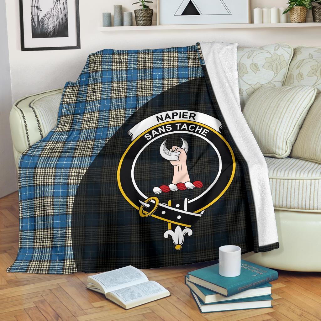 Napier Ancient Tartan Crest Blanket Wave Style