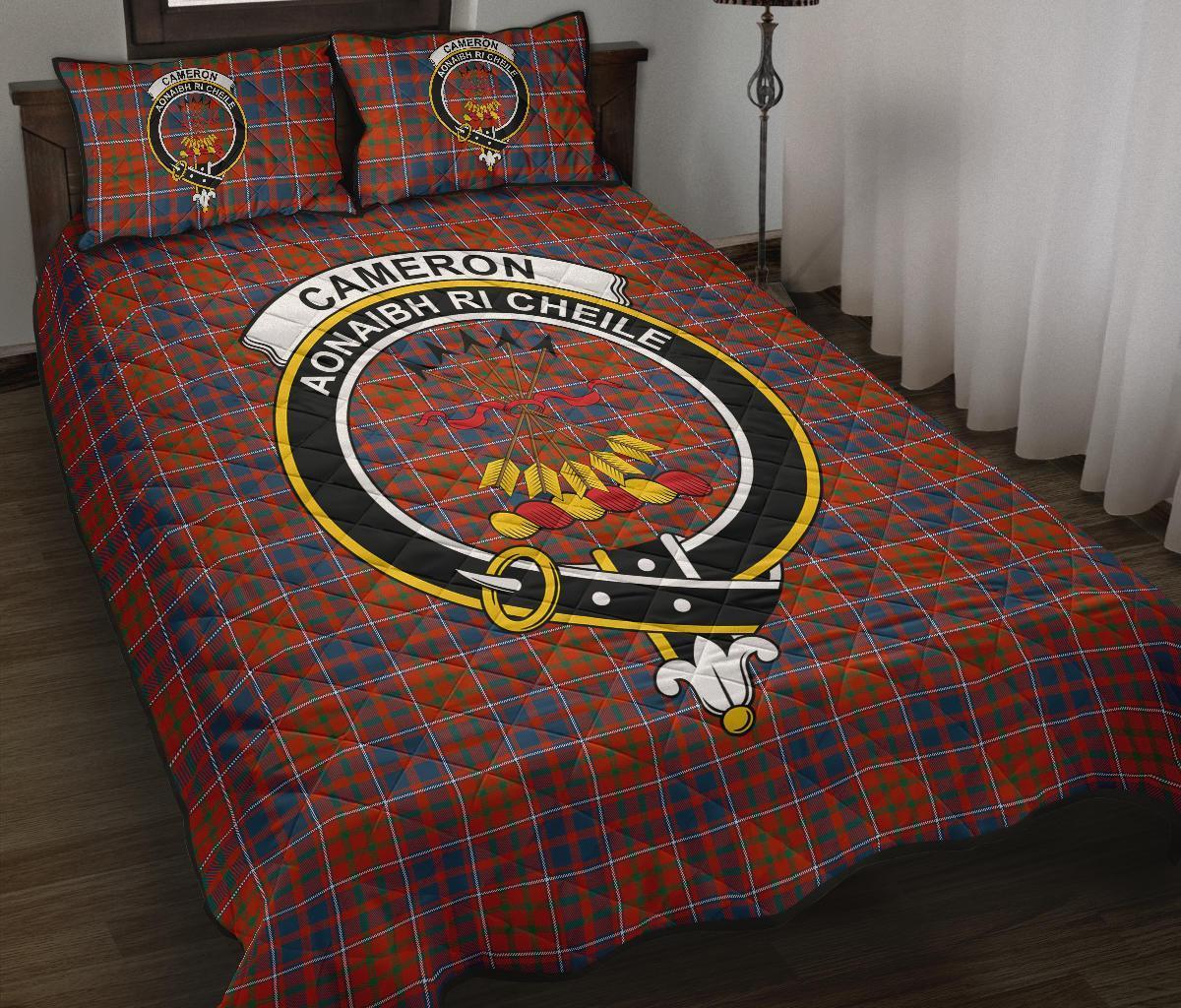 Cameron of Lochiel Ancient Tartan Crest Quilt Bed Set