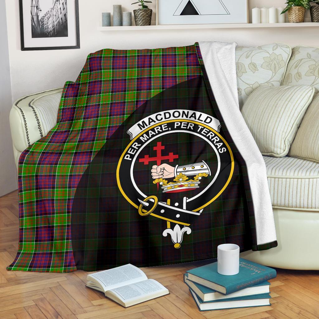 MacDonald of Clanranald Tartan Crest Blanket Wave Style